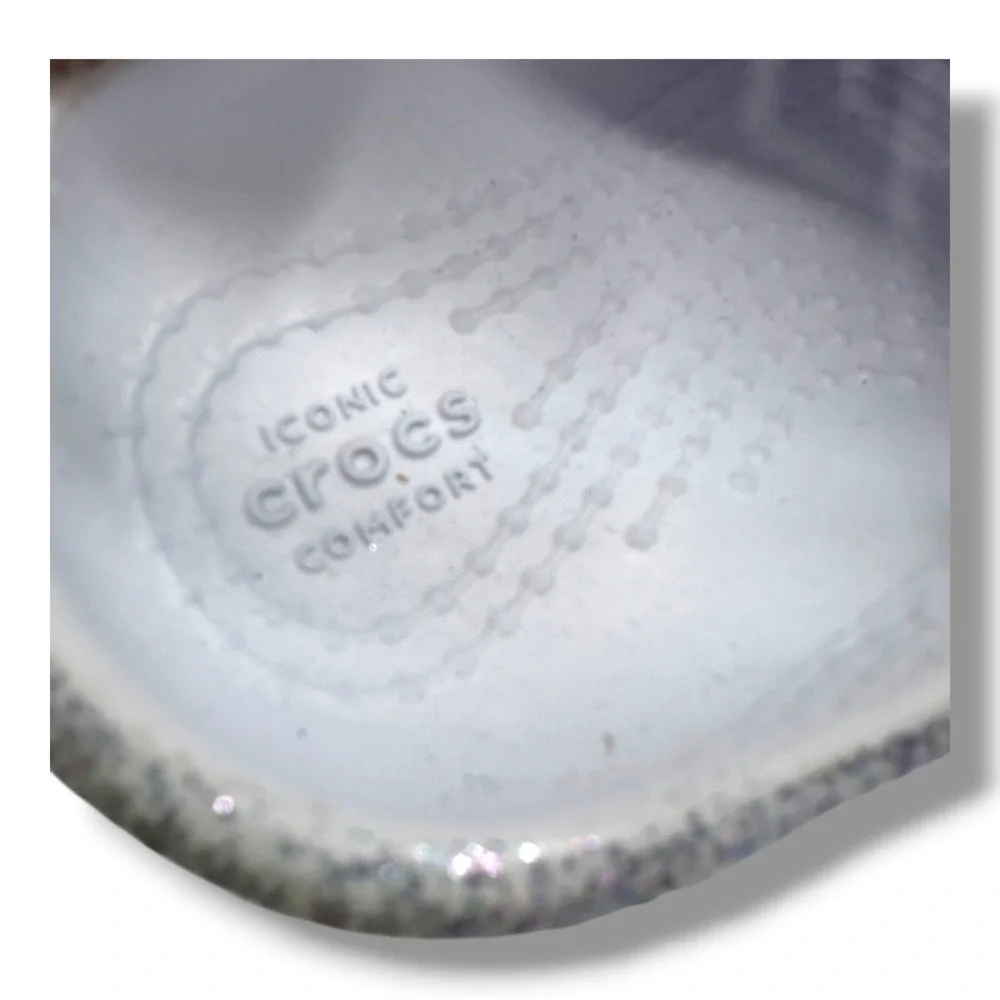 Crocs Kids Classic Glitter Clog Lavender Purple Sparkle Slip On Shoes‎ Size C4